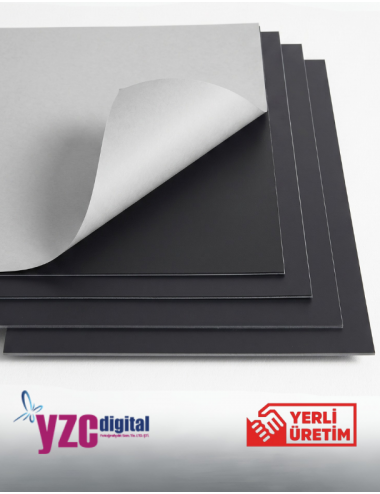 YZC Digital 1 mm Çift Taraf Yapışkanlı PVC Dekota Levha Siyah